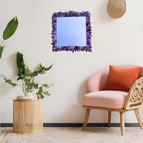 Raw Amethyst Crystal Mirror - Picture 1 of 3